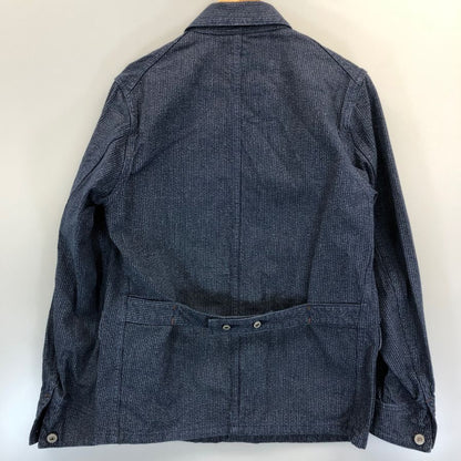 極美品◆ブルードガーメンツ 桃太郎ジーンズ ワークジャケット  メンズ 40 ネイビー BLUED GARMENTS 【AFB3】