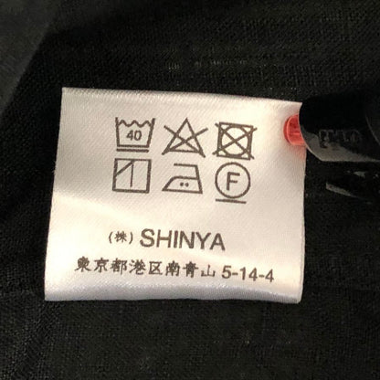美品◆シンヤ オフィシャル リネンシャツ ブラック メンズ サイズ3 SHINYA OFFICIAL 【AFB2】