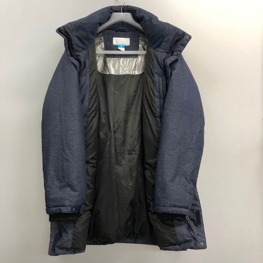 中古◆コロンビア ダウンコート 韓国タグ ネイビー  サイズXL Columbia 【AFA21】