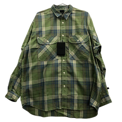 極美品◆ダイワ ピア39 BE-87023 長袖チェックシャツ グリーン サイズL DAIWA PIER39 【AFB37】