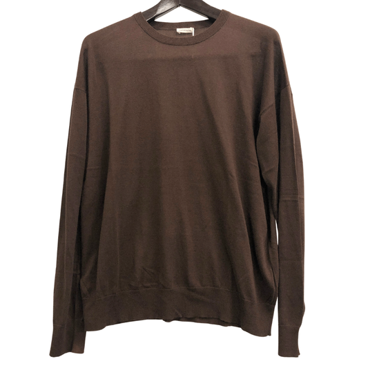 極美品◆キャッシュ＆バルバ  シーアイランドコットン クルーネックニット ブラウン レディース サイズ2   cash&barba 【AFB14】