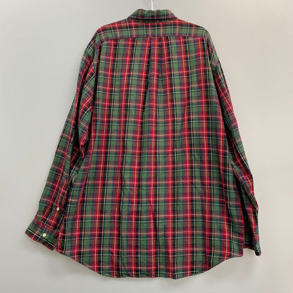 美品◆ラルフローレン ボタンダウンシャツ 90S オールド チェック レッド メンズ サイズL Ralph Lauren 【AFB8】