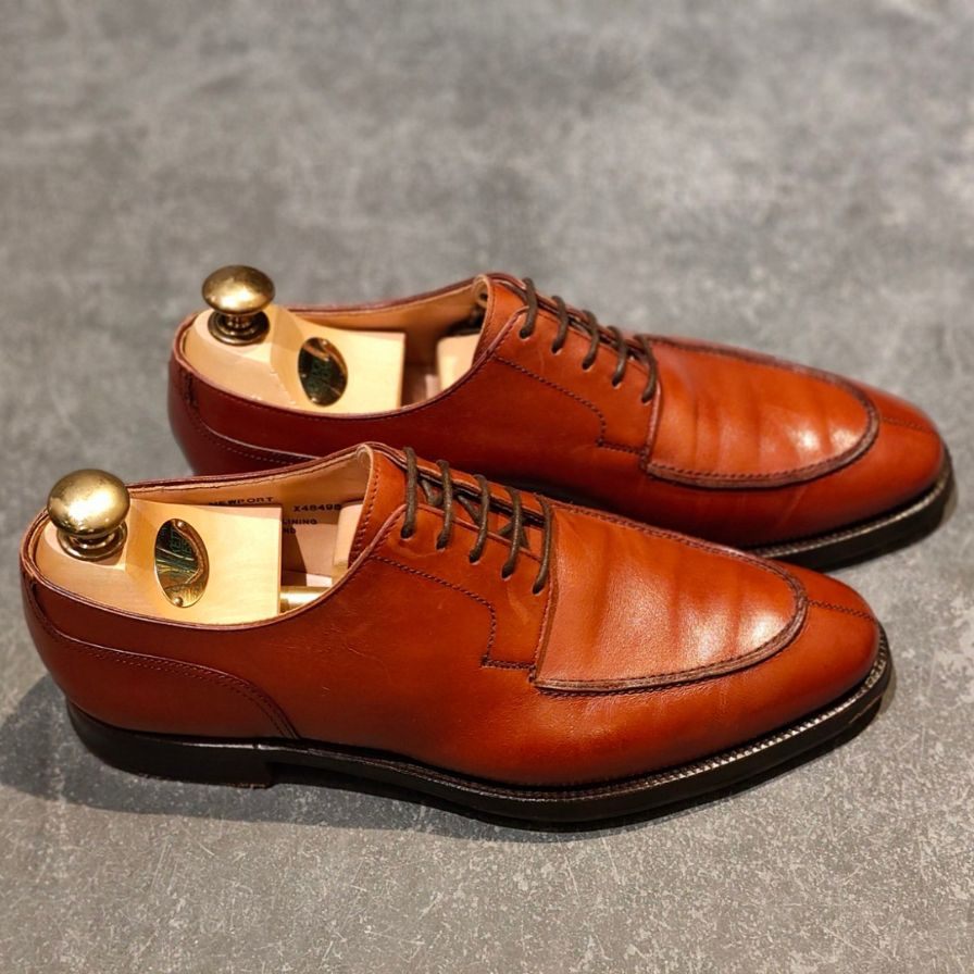 エルメス ジョンロブ製 シングルモンク ジャーヴィス JARVIS カーフ ブラウン サイズ41.5 HERMES JOHN LOBB ビジネスシューズ 約26.5cm【LA】【中古】