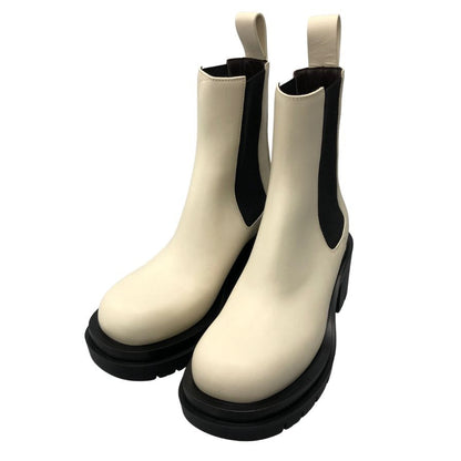 ボッテガヴェネタ ブーツ LUG ANKLE ブラック ホワイト サイズ34 レディース BOTTEGA VENETA 約20.5cm【AFD1】