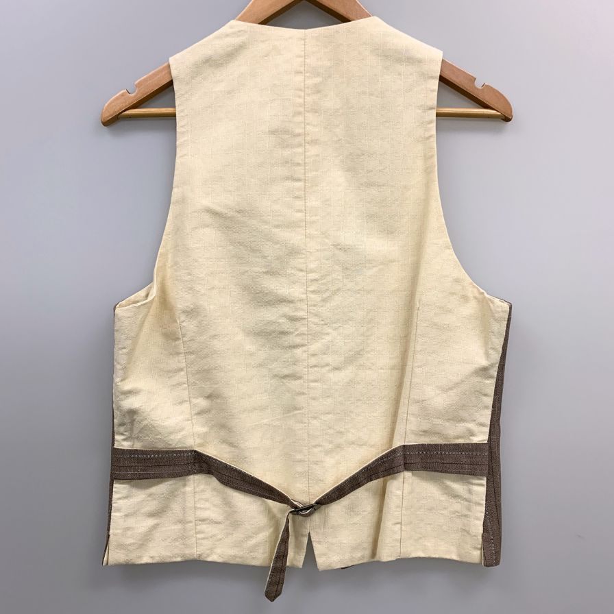 美品◆ボリオリ ジレ チェック ブラウン系 メンズ サイズ42 BOGLIOLI 【AFB26】