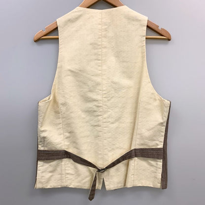 美品◆ボリオリ ジレ チェック ブラウン系 メンズ サイズ42 BOGLIOLI 【AFB26】