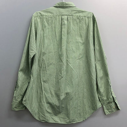 中古◆ラルフローレン ボタンダウンシャツ 90S ストライプ グリーン×パープル メンズ サイズM Ralph Lauren 【AFB29】