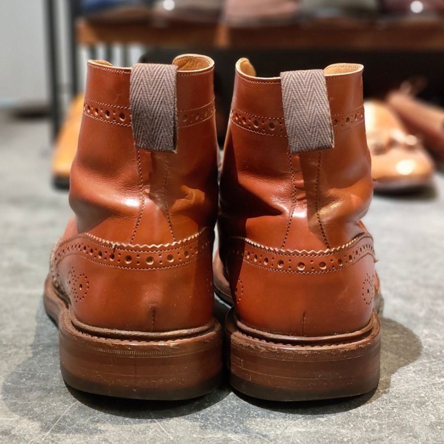 トリッカーズ ポールスミス別注 カントリーブーツ ウイングチップ マロン サイズUK9 メンズ Tricker’s ブーツ 約27.5cm【LA】【中古】