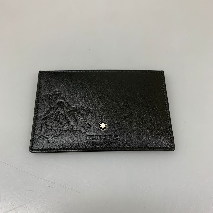 モンブラン カードケース 刺繍 デザイン レザー ブラック系 MONTBLANC【AFI4】