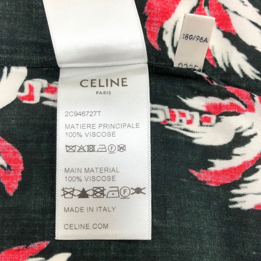 美品◆セリーヌ 23SS 開襟シャツ 半袖 総柄 メンズ サイズ41 2C946727T CELINE 【AFB27】