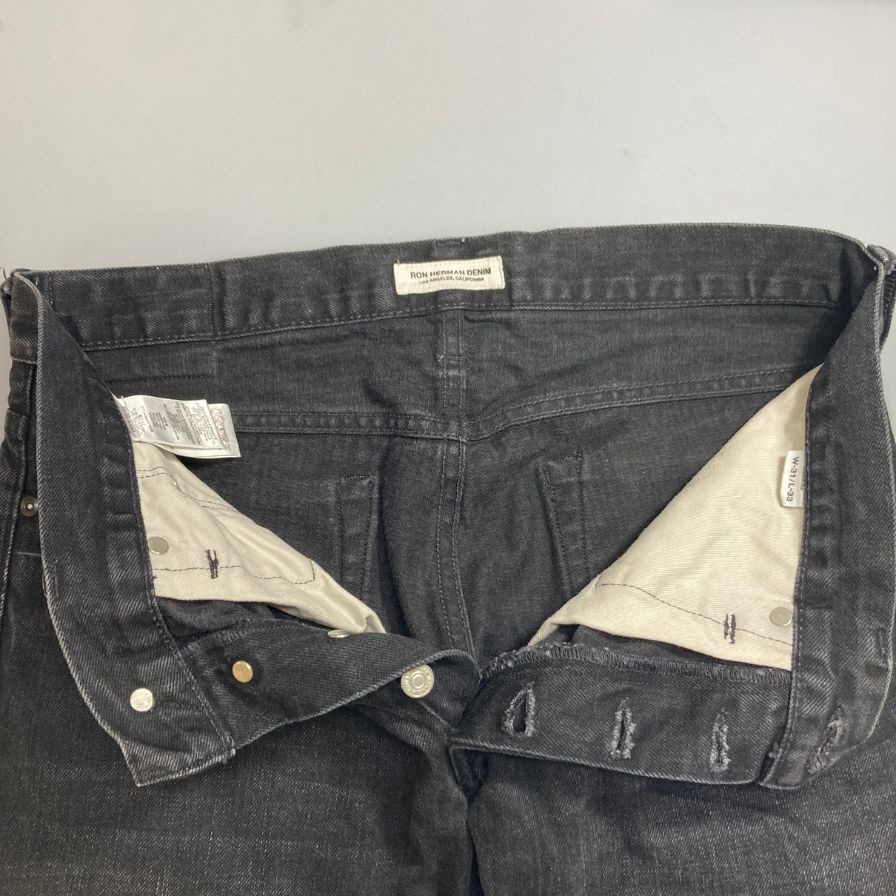 ロン ハーマン デニム パンツ USA製 セルビッジ 赤耳 メンズ サイズ31 ブラック Ron Herman Denim 【AFB41】