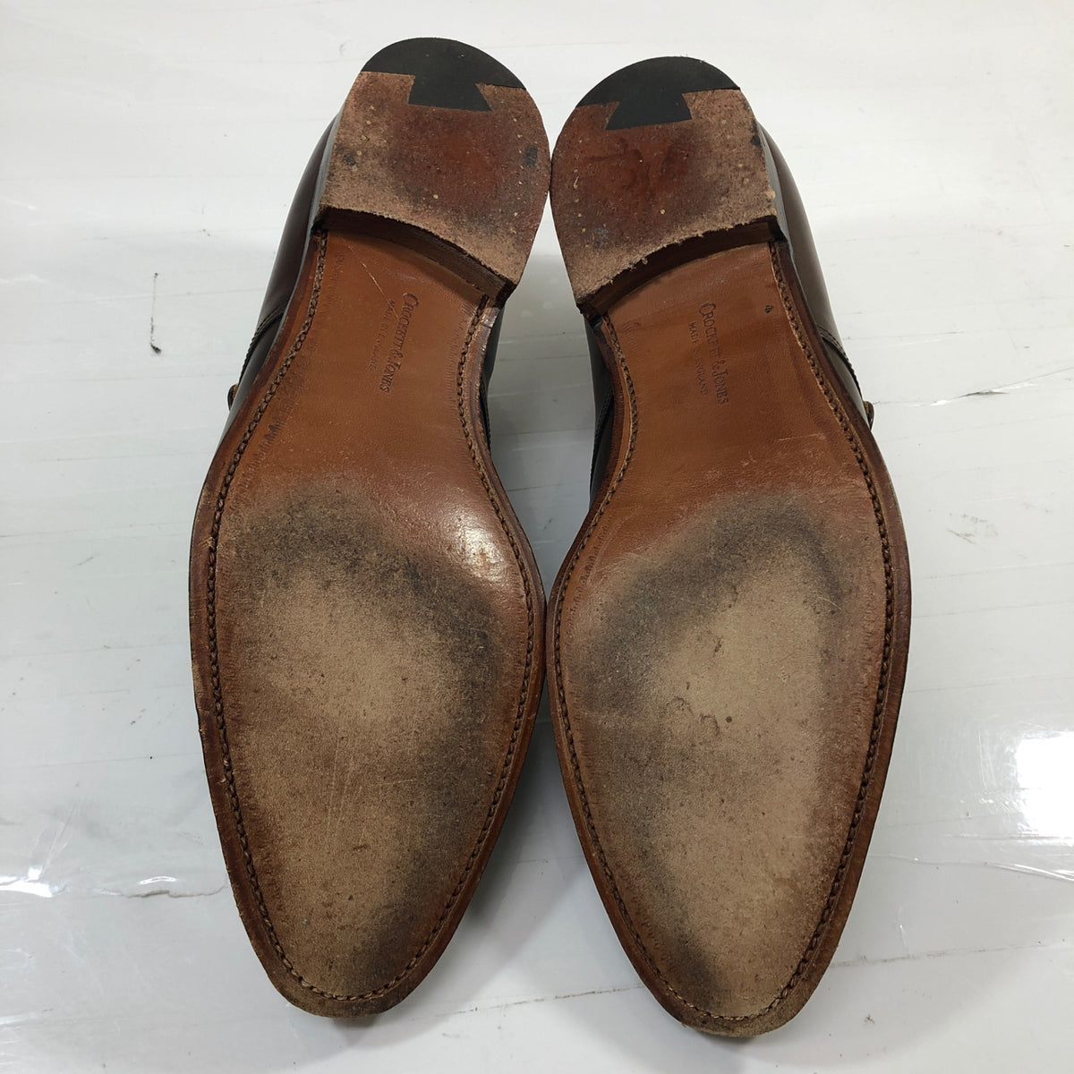 クロケット&ジョーンズ マルバーン シングルモンク カーフ ブラウン UK9.5E メンズ CROCKETT&JONES MALVERN ビジネスシューズ 約28.0cm【LA】【中古】
