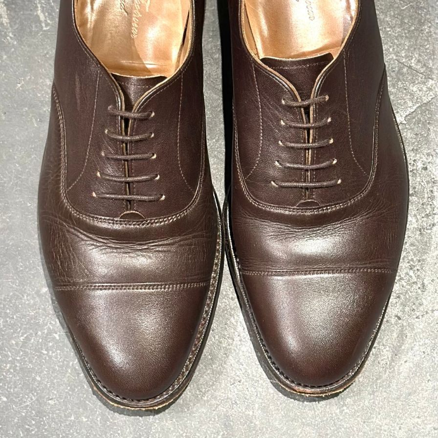 ロイドフットウェア レザーシューズ ストレートチップ  ダークブラウン  サイズUK6 Lloyd Footwear  約24.5cm【LA】【中古】