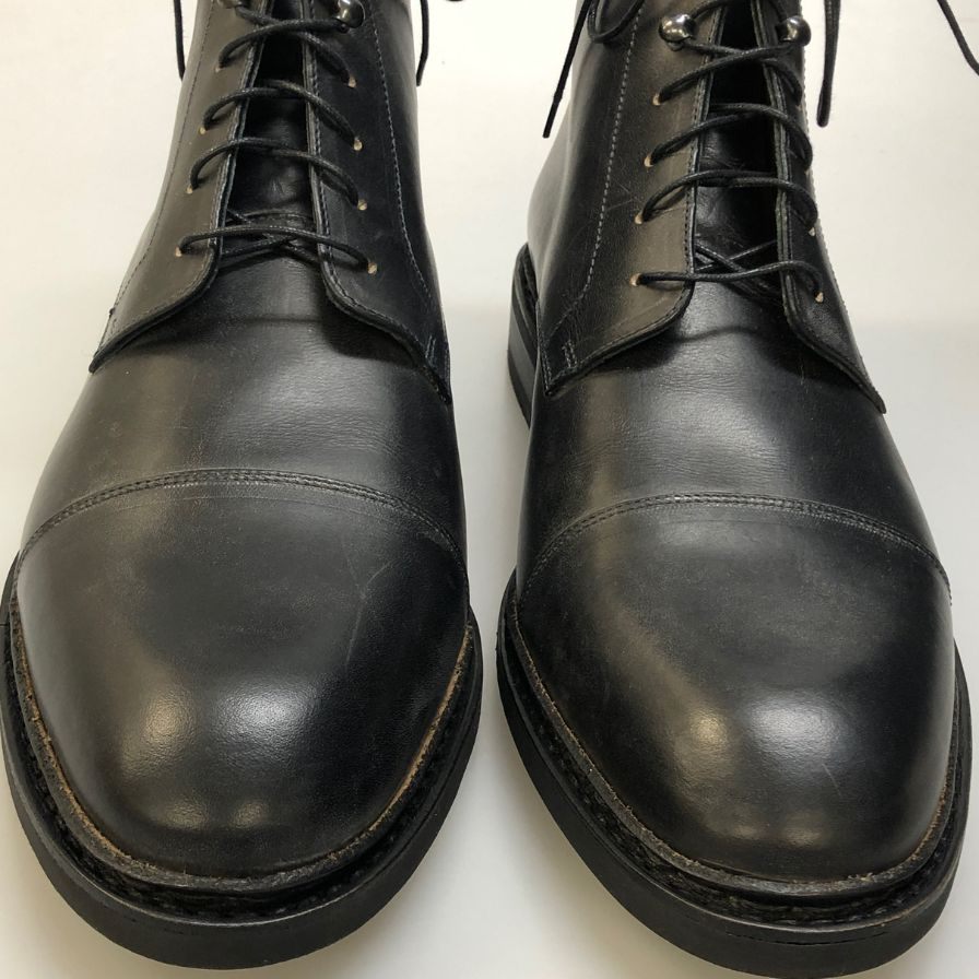パラブーツ レザーブーツ ストレートチップ ブラック メンズ サイズ8 PARABOOT ブーツ 約26.5cm【LA】【中古】