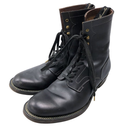 フット ザ コーチャー レースアップブーツ サイズ8 ブラック レザー  foot the coacher ブーツ 約26.0cm【LA】【中古】