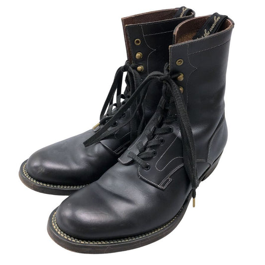 フット ザ コーチャー レースアップブーツ サイズ8 ブラック レザー  foot the coacher ブーツ 約26.0cm【LA】【中古】