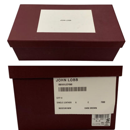 中古◆ジョンロブ レザーシューズ シティ2 7000ラスト メンズ サイズ6E ブラウン John Lobb City2 約24.5cm【AFD14】