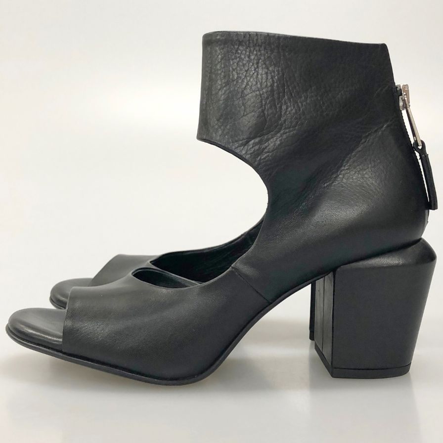 エレナ イアチ レザーサンダル ブラック バックジップ レディース サイズ36 ELENA IACHI 約22.5cm【AFC41】