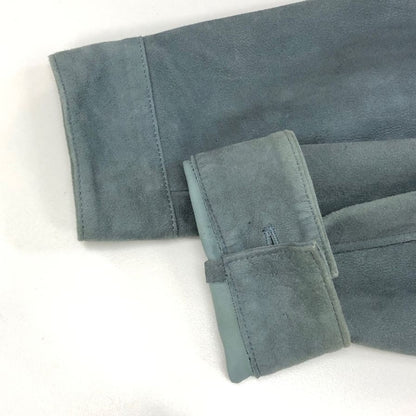 中古◆バルスター ヴァルスター 5B レザー シャツジャケット スエード ラム イタリア製 メンズ サイズ48 グリーン Valstar 【AFB17】