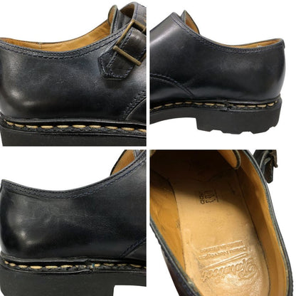 パラブーツ レザーシューズ ダブルモンク ウィリアム カーフ メンズ サイズUK8 ブラック Paraboot WILLIAM ビジネスシューズ 約26.5cm【LA】【中古】