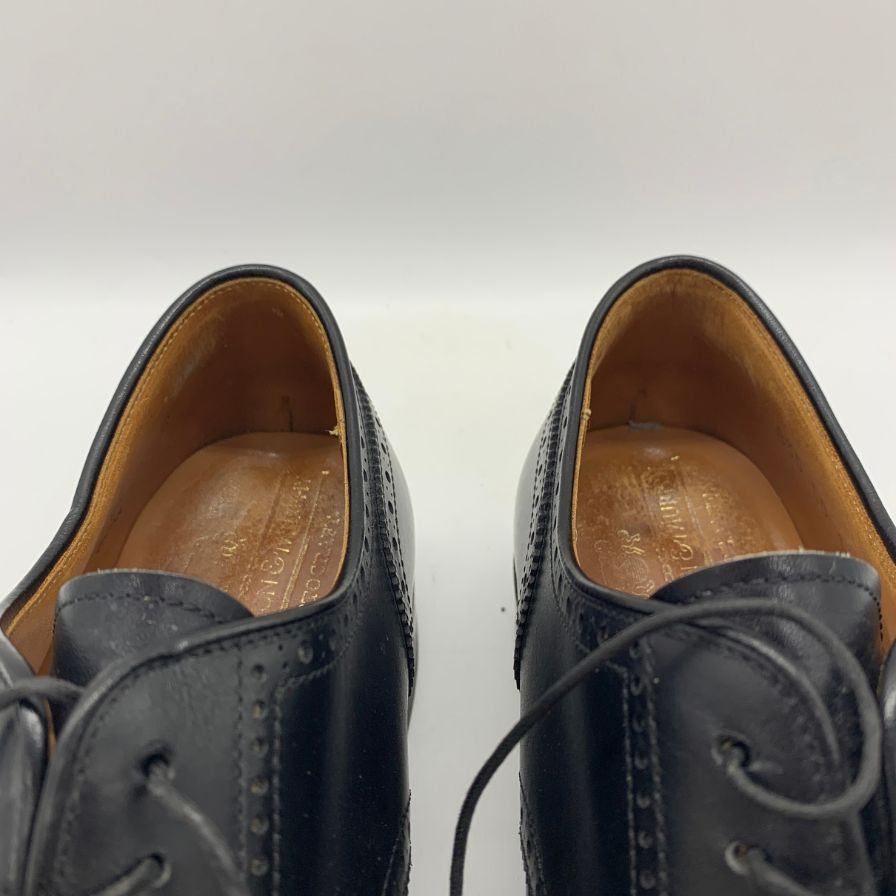 ジョンストン＆マーフィー レザーシューズ ウィングチップ ブラック メンズ サイズ8 Johnston&Murphy 約26.0cm【YB6】
