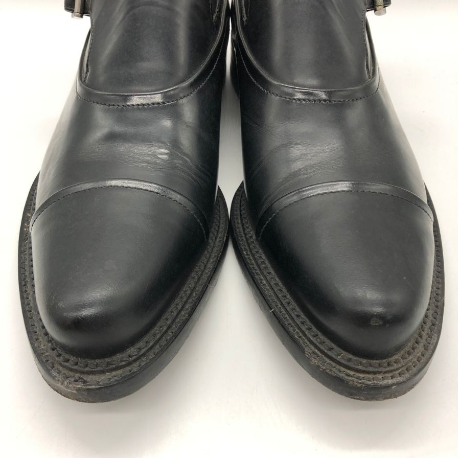 プラダ レザーシューズ シングルモンク ストレート カーフ メンズ ブラック サイズ 6 PRADA 約25.0cm【PTM3】