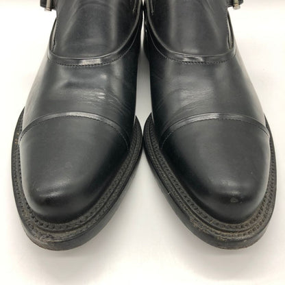 プラダ レザーシューズ シングルモンク ストレート カーフ メンズ ブラック サイズ 6 PRADA 約25.0cm【PTM3】