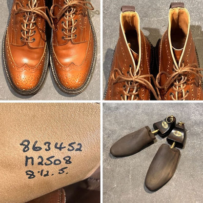 トリッカーズ カントリーブーツ M5634  ストウ カーフ アイボリー メンズ  サイズUK8.5 Tricker's ブーツ 約27.0cm【LA】【中古】