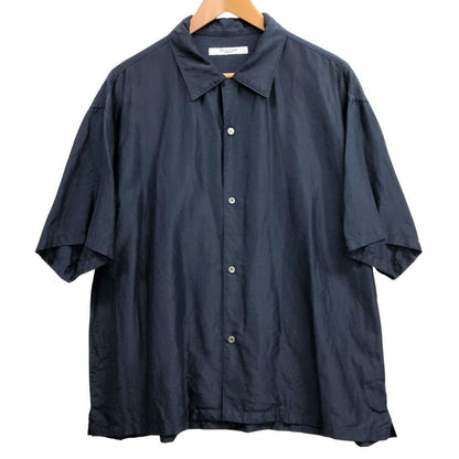 美品◆ジャーナルスタンダード シャツ シルク 半袖 ネイビー サイズM メンズ JOURNAL STANDARD 【AFB6】