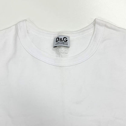 極美品◆ドルチェ＆ガッバーナ アンダーウェア Tシャツ ブラック＆ホワイト2枚セット コットン100% レディース サイズ2 DOLCE&GABBANA 【AFB27】