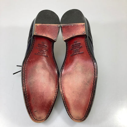 ゼルパリ レザーシューズ ウイングチップ ポリッシュレザー ユニセックス パープル サイズ40前後 ZELE-PARIS 約25.0cm【AFC48】