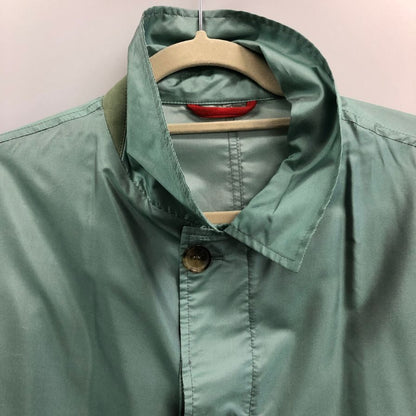 美品◆イザイア シルク100％ ジャケット ターコイズグリーン メンズ サイズ50 ISAIA 【AFB5】