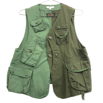 美品◆エンジニアードガーメンツ ビームス+別注 ベスト コットン バイカラー メンズ カーキ サイズXS  Engineered Garments 【AFB21】