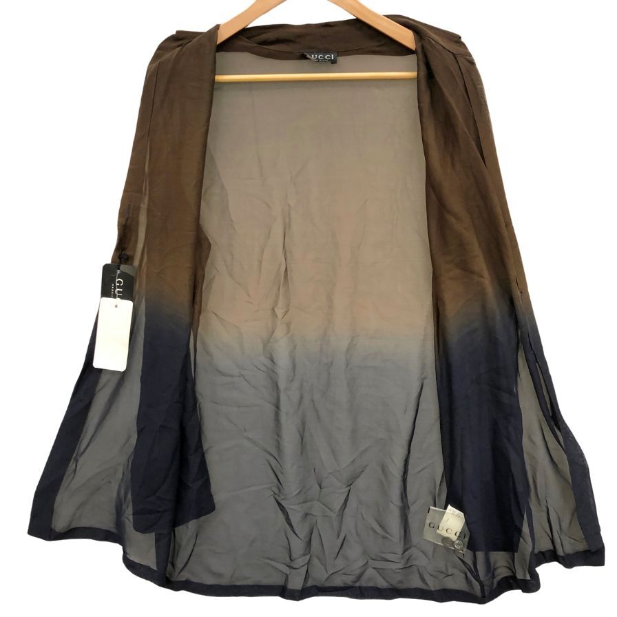 美品◎GUCCI 長袖シャツ トムフォード期 シルク100% レッド L相当 2001AW Gucci by Tom Ford Japanese Pattern Pullover Silk