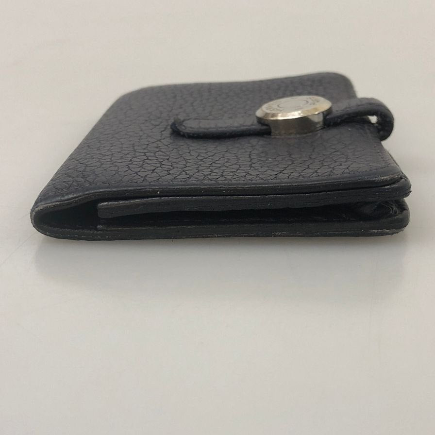 エルメス カードケース ドゴン グレインレザー メンズ ネイビー×シルバー金具 HERMES【AFI19】