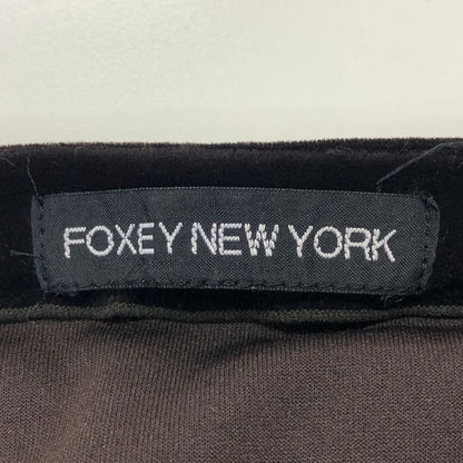 美品◆フォクシー ニューヨーク トップス  ストレッチベロア 23377 レディース サイズF ブラウン FOXEY NEW YORK 【AFB46】