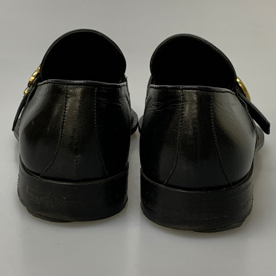 グッチ スリッポン GGストラップ プレーントゥ 09106 カーフ メンズ ブラック サイズ39.5E GUCCI 約25.0cm【AFD2】