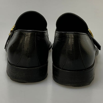 グッチ スリッポン GGストラップ プレーントゥ 09106 カーフ メンズ ブラック サイズ39.5E GUCCI 約25.0cm【AFD2】