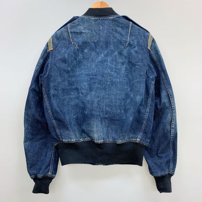 中古◆アヴィレックス タイプブルー フライトジャケット USED加工 デニム L-2 ボンバー ブルゾン インディゴ メンズ サイズM 6132107 AVIREX 【AFB2】