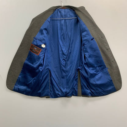中古◆エトロ 3Bジャケット 肩パッド イタリア製 カシミア混 メンズ サイズ48 グレー ETRO 【AFB28】