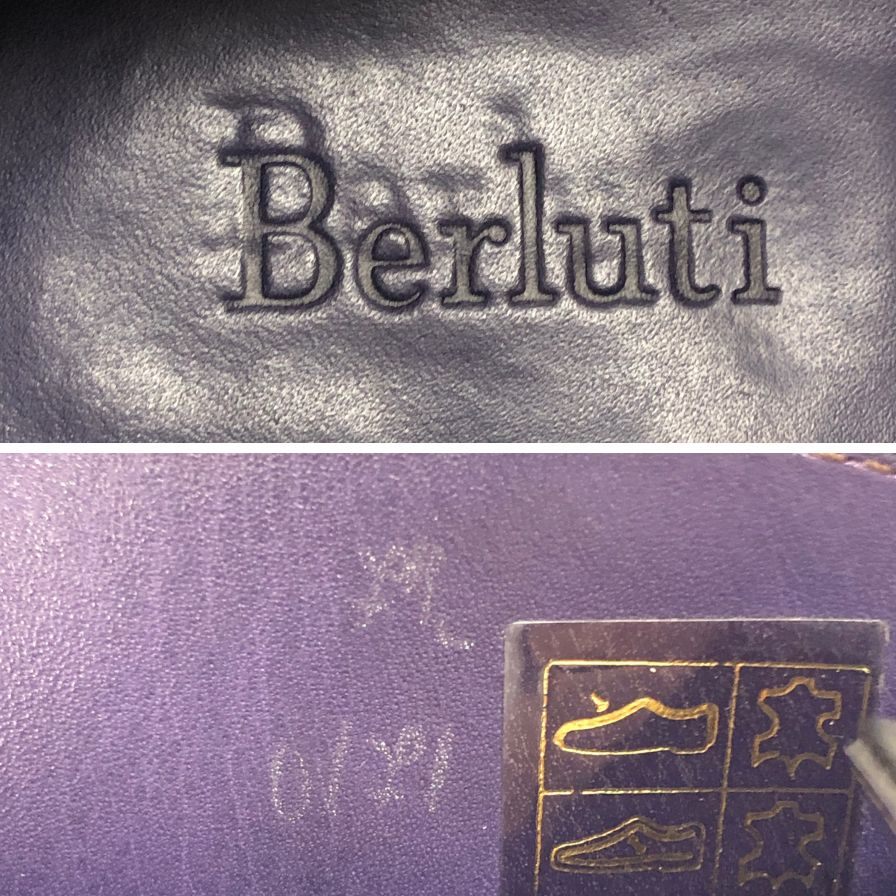 ベルルッティ シングルモンク パティーヌ カーフ メンズ パープル系 サイズUK7 Berluti ビジネスシューズ 約25.5cm【LA】【中古】