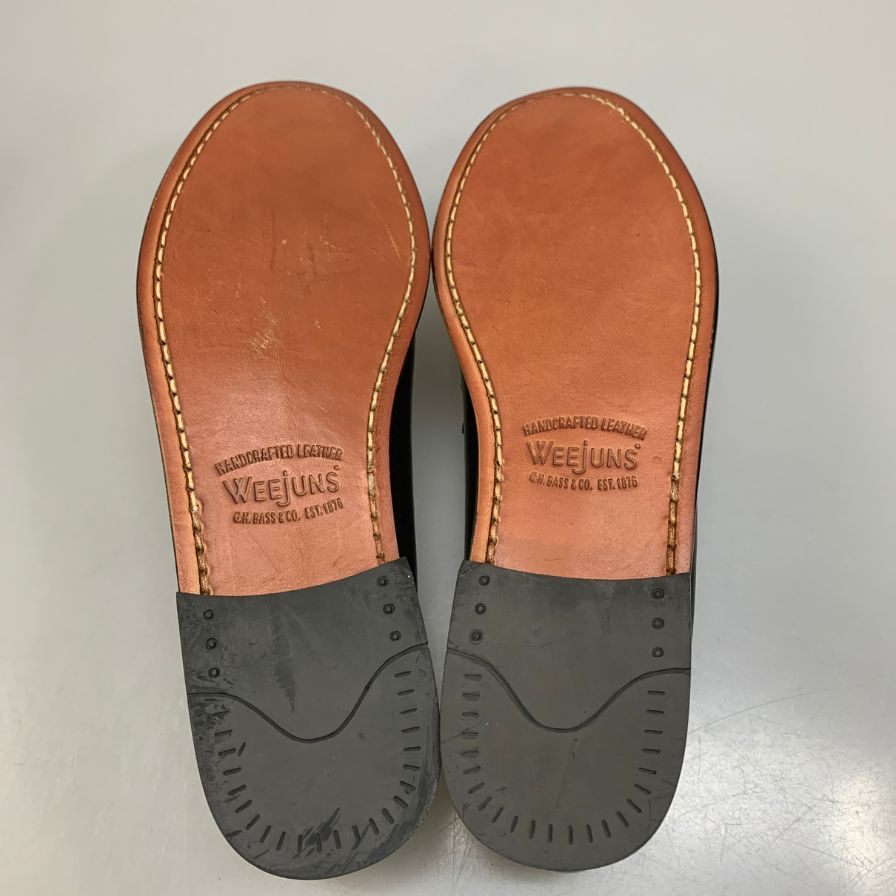 ジーエイチバス ローファー ウィージャンズ ラーソン サイズ8.0 メンズ ブラック ホワイト G.H.Bass&Co. WEEJUNS LARSON ローファー 約26.0cm【LA】【中古】