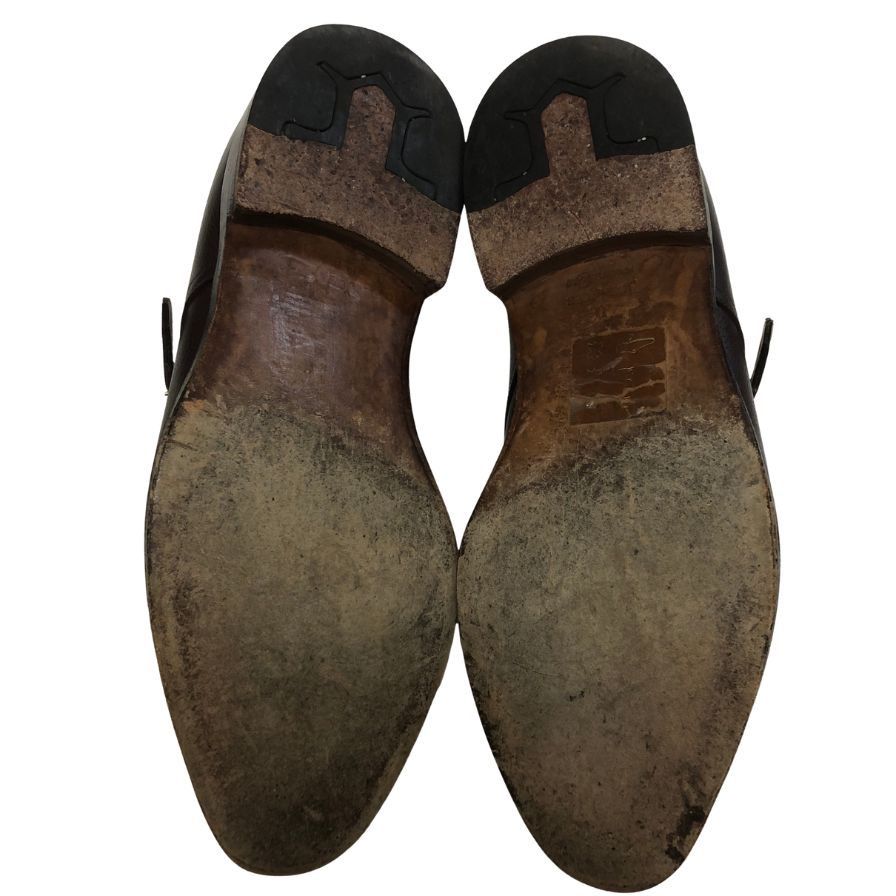 ジョンロブ ウィリアム ダブルモンク グレインレザー ブラウン UK8.5E メンズ JOHN LOBB 約27.0cm【PTM1】