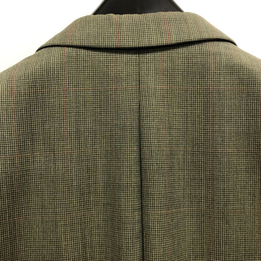 美品◆バーバリー テーラードジャケット 90年代 旧タグ チェック グリーン メンズ サイズ50 Burberry vintage 【AFF22】