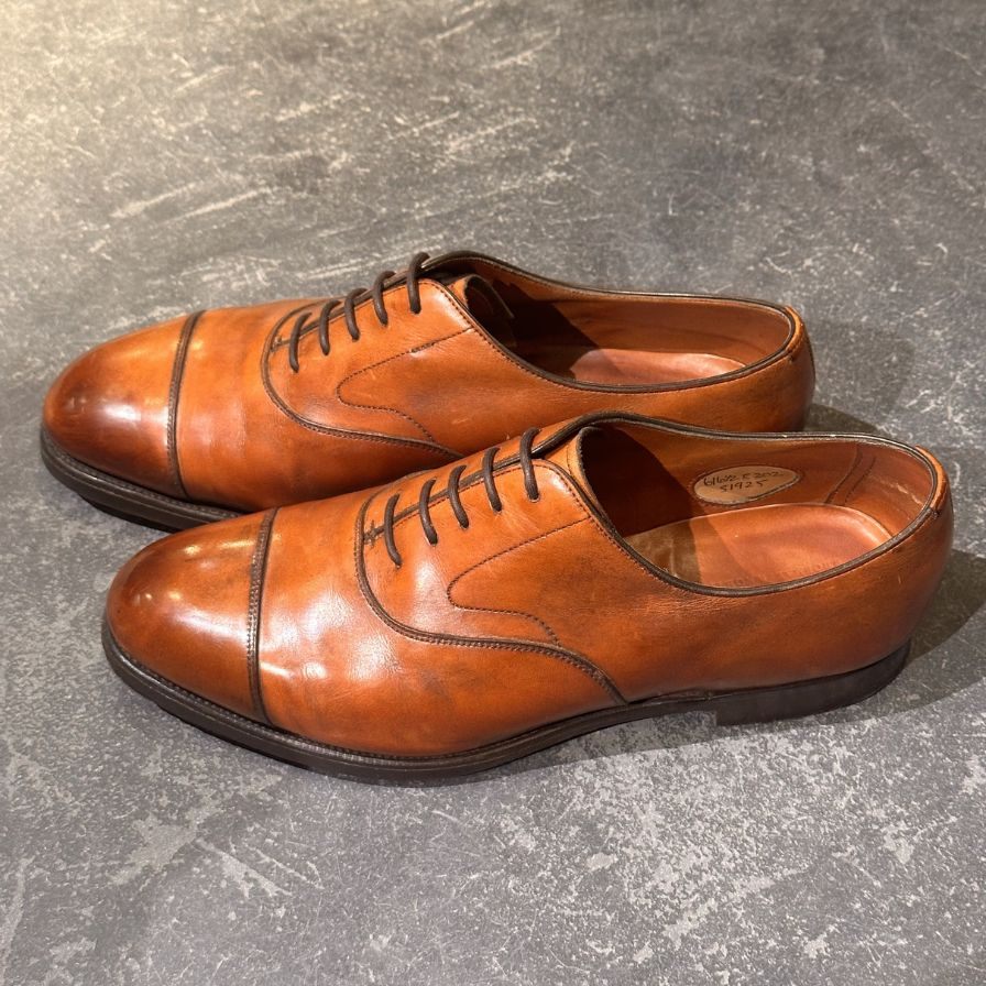 エドワードグリーン レザーシューズ ストレートチップ チェルシー 202ラスト チェスナット UK6E EDWARD GREEN ビジネスシューズ 約24.5cm【LA】【中古】