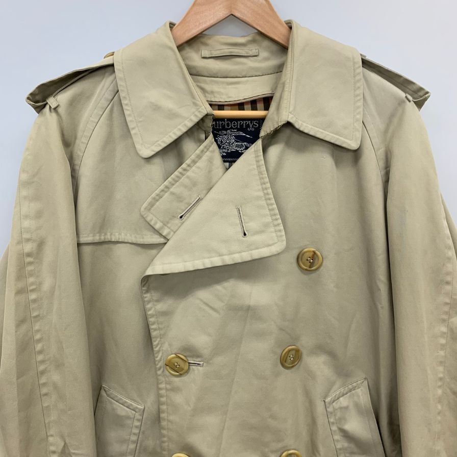 中古◆バーバリー バルカラーコート 旧タグ ヴィンテージ ベージュ メンズ サイズM Burberry 【AFA18】