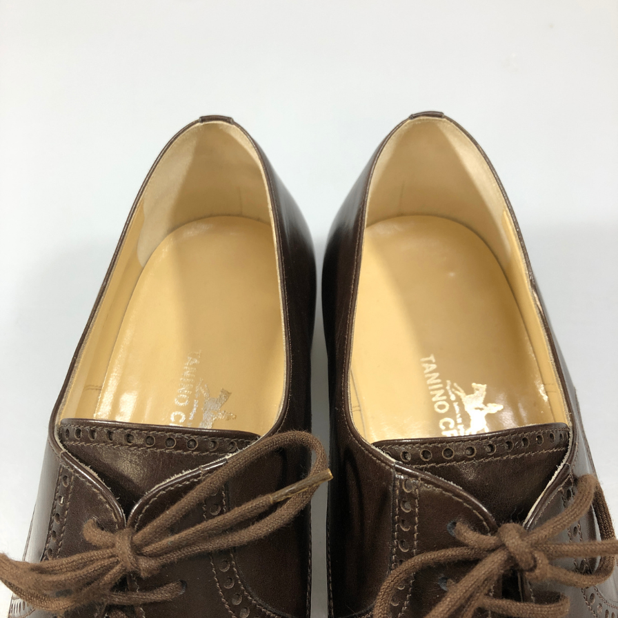 タニノクリスチー 121896 パンチドキャップトゥ カーフ ブラウン UK6.5 TANINO CRISCI 約25.0cm【AFC】