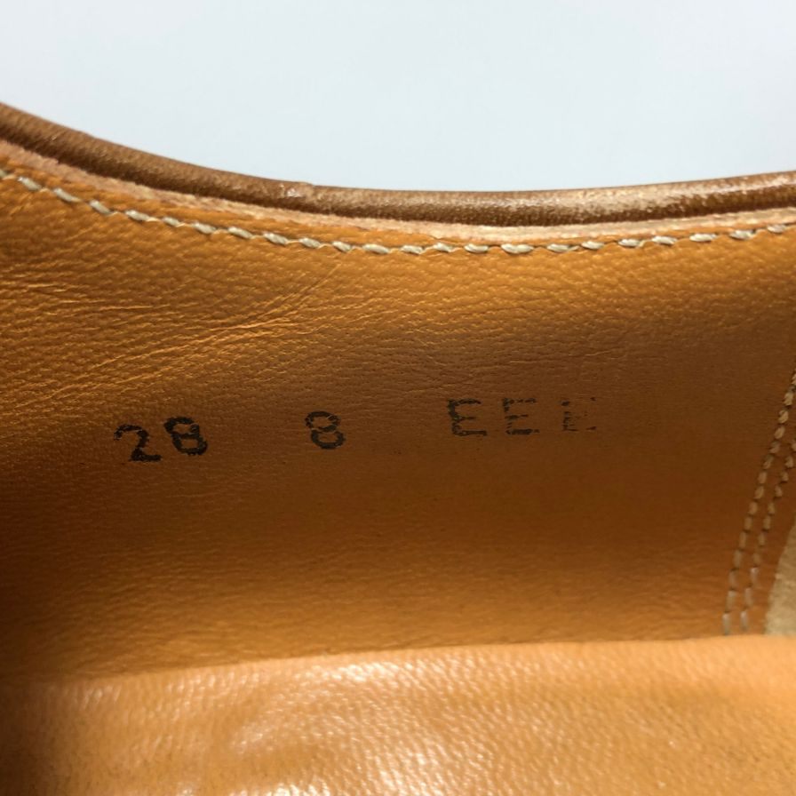 サルヴァトーレフェラガモ レザーシューズ ホールカット 6321 ラウンドトゥ カーフ ブラウン サイズUK8EEE  Salvatore Ferragamo 約26.5cm【AFC7】