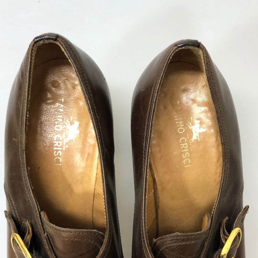 タニノクリスチー ヒールパンプス モンクストラップ ブラウン ゴールド金具 レディース サイズ37B TANINO CRISCI 約24.0cm【AFC31】