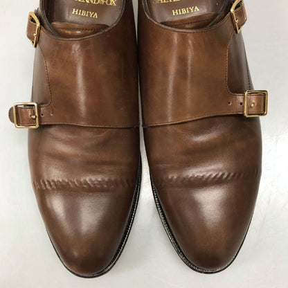 シェットランドフォックス ダブルモンク カーフ ブラウン UK6.5 メンズ SHETLANDFOX ビジネスシューズ 約25.0cm【LA】【中古】